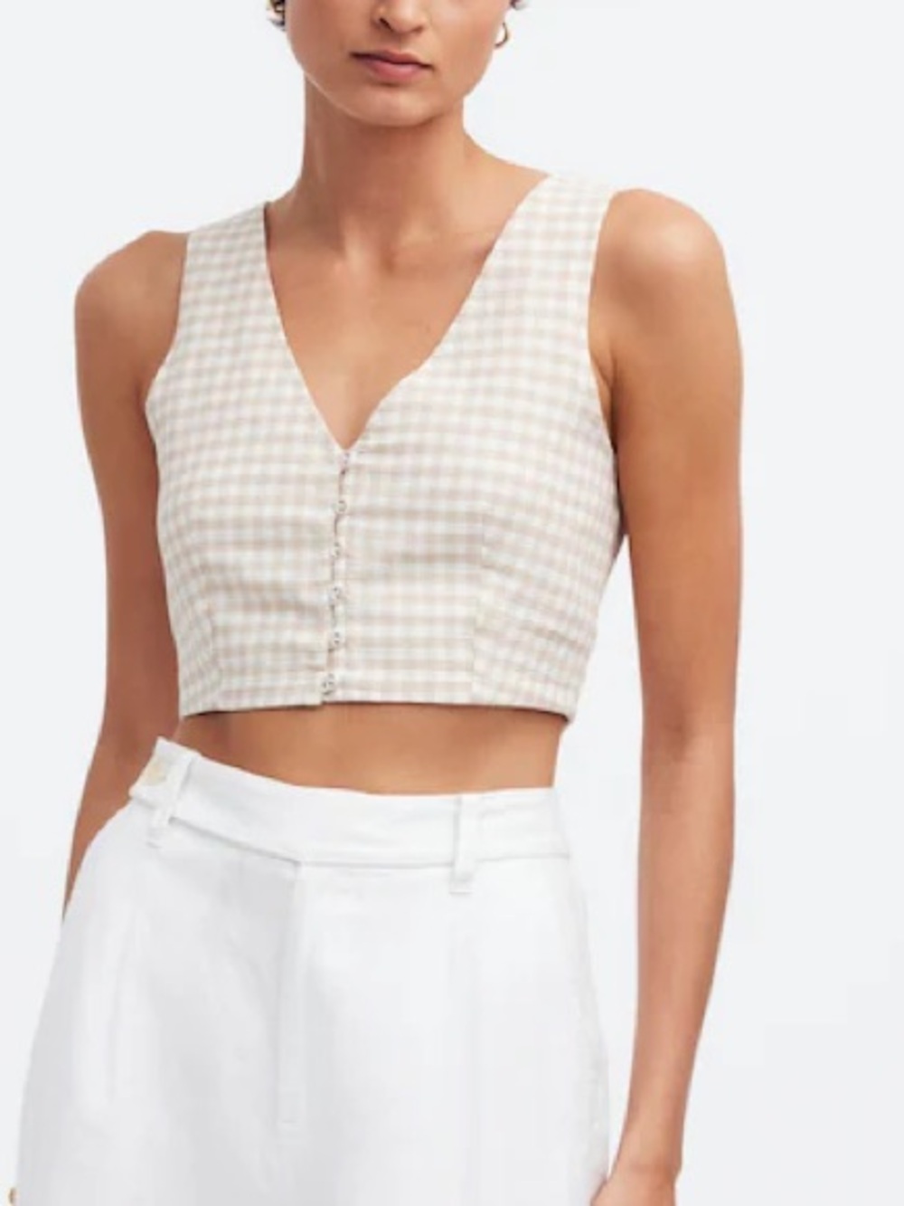 Madewell Gwen Crop Vest Top in Check